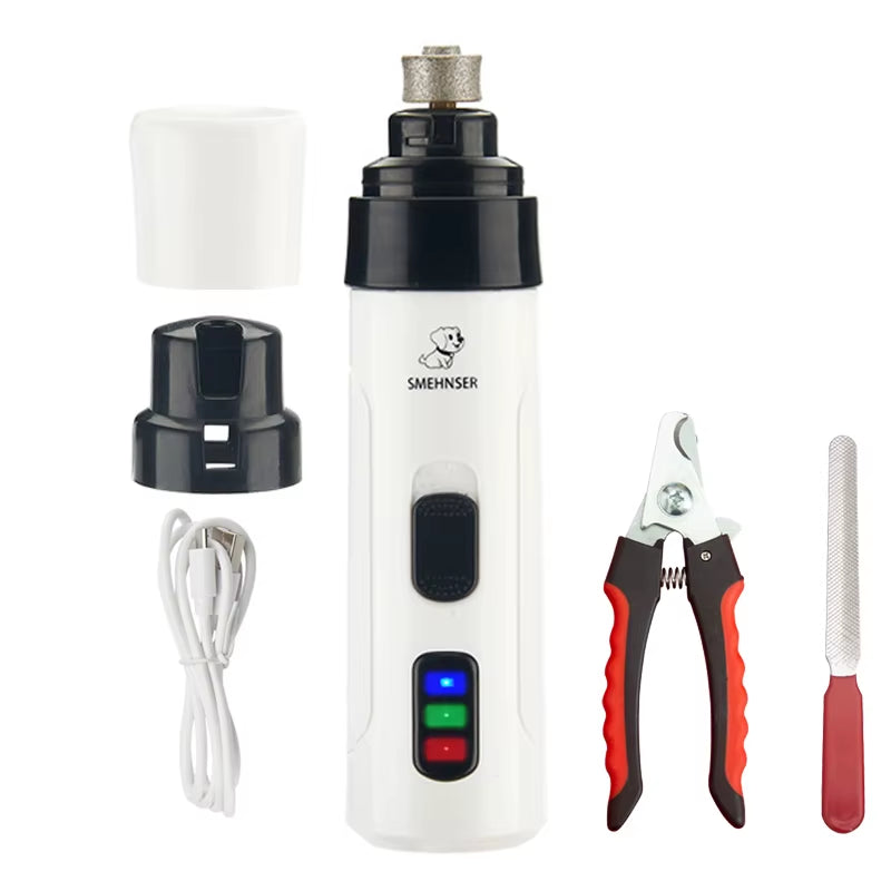 Electric Rechargeable Dog Nail Grinders Dog Cat Paws Nail Grooming Trimmer Tools USB Charging Pet Nail Clippers