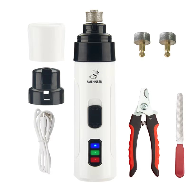 Electric Rechargeable Dog Nail Grinders Dog Cat Paws Nail Grooming Trimmer Tools USB Charging Pet Nail Clippers