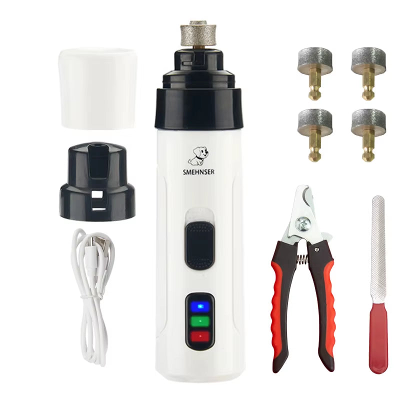 Electric Rechargeable Dog Nail Grinders Dog Cat Paws Nail Grooming Trimmer Tools USB Charging Pet Nail Clippers