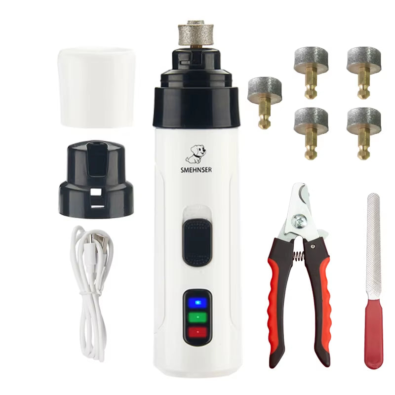 Electric Rechargeable Dog Nail Grinders Dog Cat Paws Nail Grooming Trimmer Tools USB Charging Pet Nail Clippers
