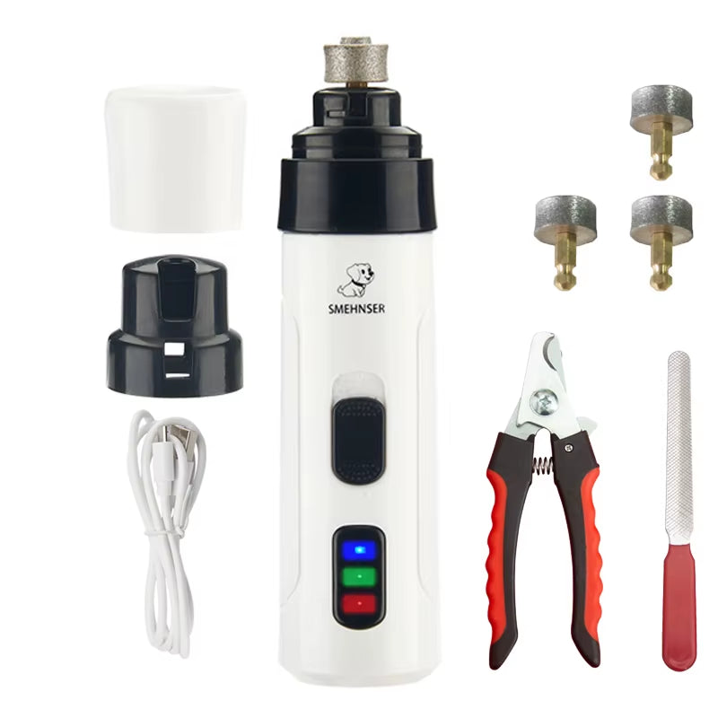 Electric Rechargeable Dog Nail Grinders Dog Cat Paws Nail Grooming Trimmer Tools USB Charging Pet Nail Clippers