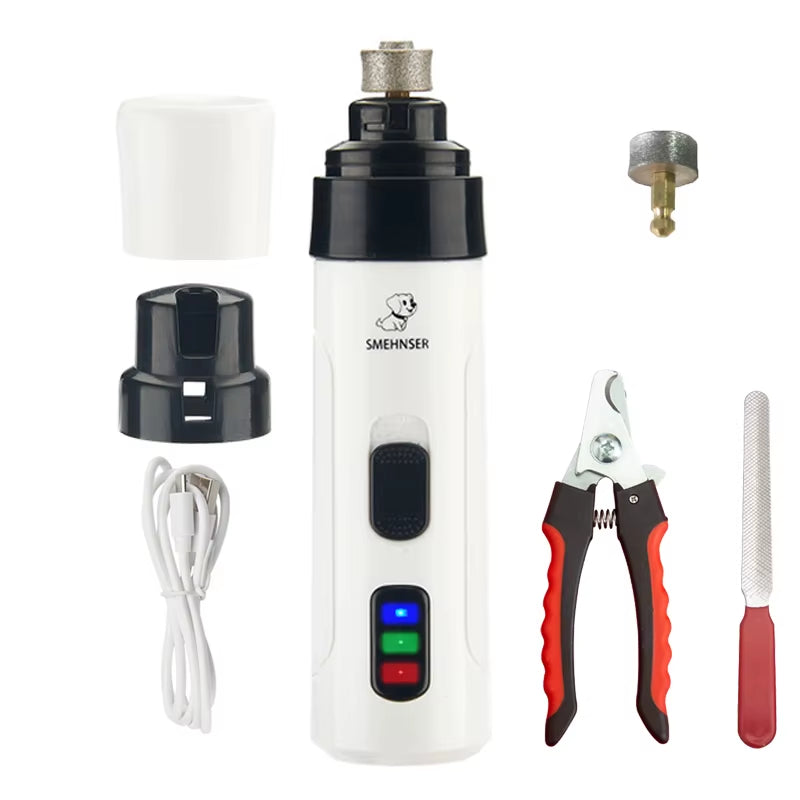 Electric Rechargeable Dog Nail Grinders Dog Cat Paws Nail Grooming Trimmer Tools USB Charging Pet Nail Clippers